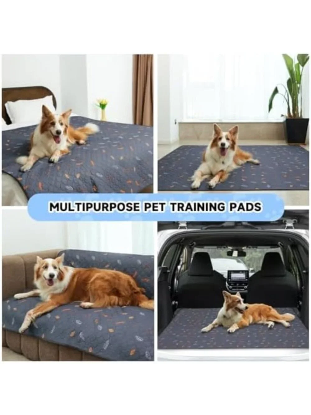 Reusable Washable Dog Pee Pads 4-Pack | Eco-Friendly Puppy & Cat Training Pads